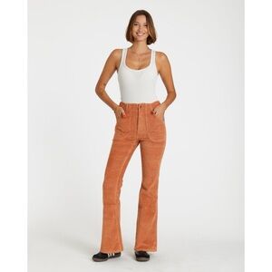 Hammies Rust Orange Stretch Corduroy Bell Bottom Flare Pants High Rise